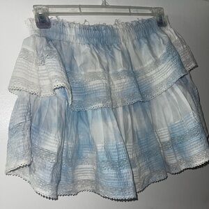 LoveShackFancy Blue Ombré Ruffle Skirt